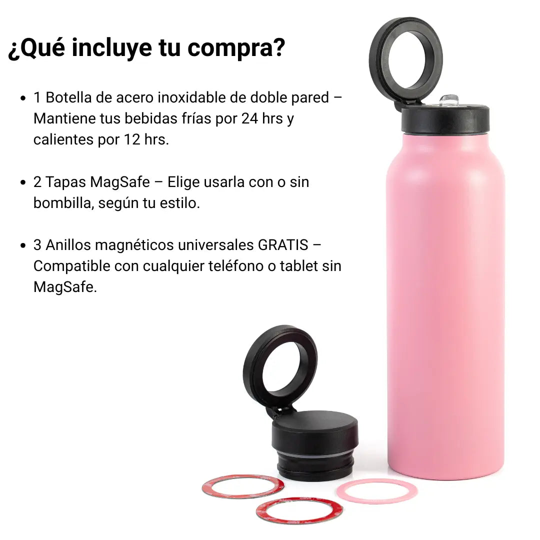 Botella MagSafe Pro 710 ml – 2 tapas (con bombilla y sin bombilla) + 3 anillos adaptadores | South Steel - imagen 24